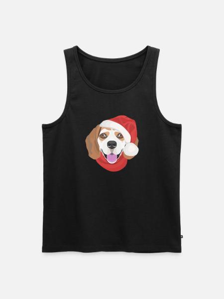 Beagle Merry Christmas - Men's Premium Organic Tank Top - black