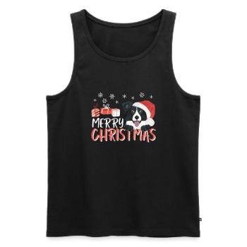 Border Collie Merry Christmas - Men's Premium Organic Tank Top - black - Front - Michal (187cm)