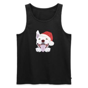 Bull Terrier Joyeux Noël - Débardeur bio Premium Homme - noir - Devant - Michal (187cm)