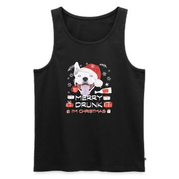 Bullterrier Weihnachtsmarkt - Männer Premium Bio Tank Top - Schwarz - Vorne - Michal (187cm)