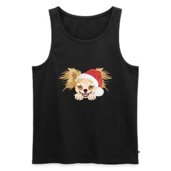 Chihuahua Frohe Weihnachten - Männer Premium Bio Tank Top - Schwarz - Vorne - Michal (187cm)