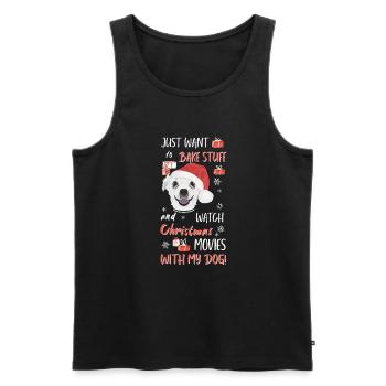 Chihuahua Joyeux Noël - Débardeur bio Premium Homme - noir - Devant - Michal (187cm)