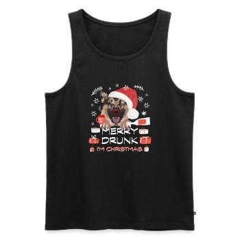 German Shepherd Christmas Market - Men's Premium Organic Tank Top - black - Front - Michal (187cm)