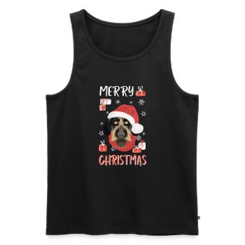 German Wirehair Merry Christmas - Men's Premium Organic Tank Top - black - Front - Michal (187cm)