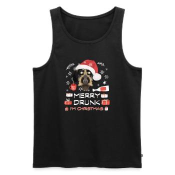 German Drahthaar Christmas Market - Men's Premium Organic Tank Top - black - Front - Michal (187cm)