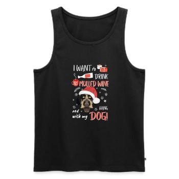 German Wirehair Mulled Wine Christmas - Men's Premium Organic Tank Top - black - Front - Michal (187cm)