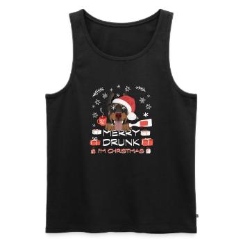 Dobermann Weihnachtsmarkt - Männer Premium Bio Tank Top - Schwarz - Vorne - AI Model Male 178 light (178cm)
