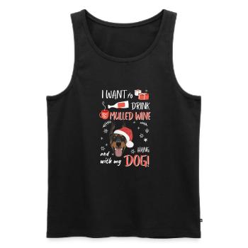 Doberman mulled wine Christmas - Men's Premium Organic Tank Top - black - Front - Michal (187cm)