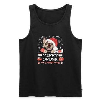 Français Marché de Noël Bulldog - Débardeur bio Premium Homme - noir - Devant - Michal (187cm)