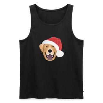 Joyeux Noël Labrador - Débardeur bio Premium Homme - noir - Devant - Michal (187cm)