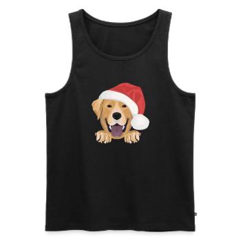 Joyeux Noël Labrador - Débardeur bio Premium Homme - noir - Devant - Michal (187cm)