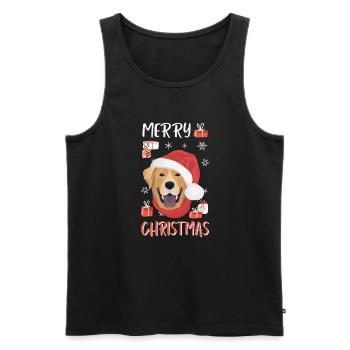 Joyeux Noël Labrador - Débardeur bio Premium Homme - noir - Devant - Michal (187cm)