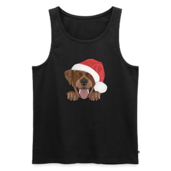 Joyeux Noël Labrador - Débardeur bio Premium Homme - noir - Devant - Michal (187cm)