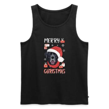 Joyeux Noël Labrador - Débardeur bio Premium Homme - noir - Devant - Michal (187cm)