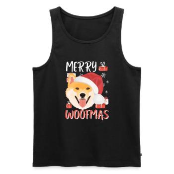 Shiba Inu Joyeux Noël - Débardeur bio Premium Homme - noir - Devant - Michal (187cm)