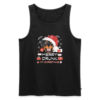 Rottweiler Christmas Market - Men's Premium Organic Tank Top - black - Front - Michal (187cm)