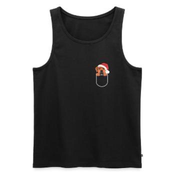Rhodesian Ridgeback Frohe Weihnachten - Männer Premium Bio Tank Top - Schwarz - Vorne - Michal (187cm)