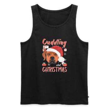 Rhodesian Ridgeback Joyeux Noël - Débardeur bio Premium Homme - noir - Devant - AI Model Male 178 light (178cm)
