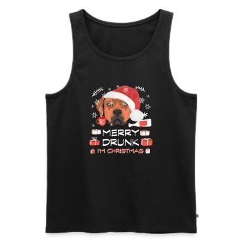 Rhodesian Ridgeback Weihnachtsmarkt - Männer Premium Bio Tank Top - Schwarz - Vorne - Michal (187cm)