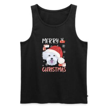 Malteser Merry Christmas - Men's Premium Organic Tank Top - black - Front - Michal (187cm)
