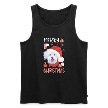 Malteser Merry Christmas - Men's Premium Organic Tank Top - black - Front - Michal (187cm)