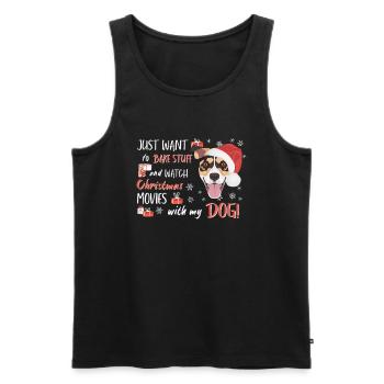 Jack Russell Terrier Merry Christmas - Men's Premium Organic Tank Top - black - Front - AI Model Male 178 light (178cm)
