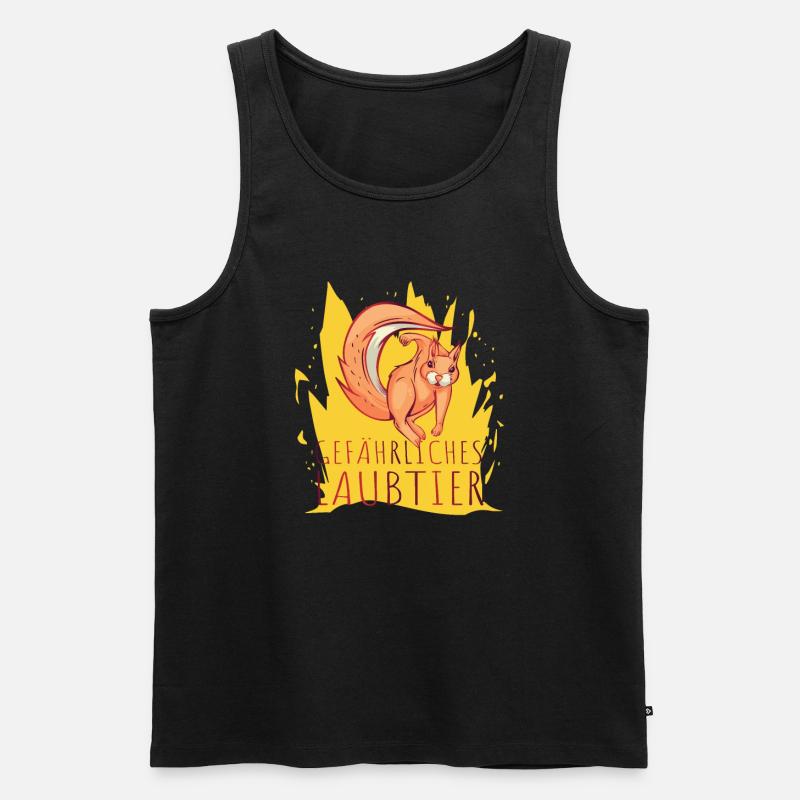 Gefährliches Laubtier Eichhörnchen - Männer Premium Bio Tank Top - Schwarz