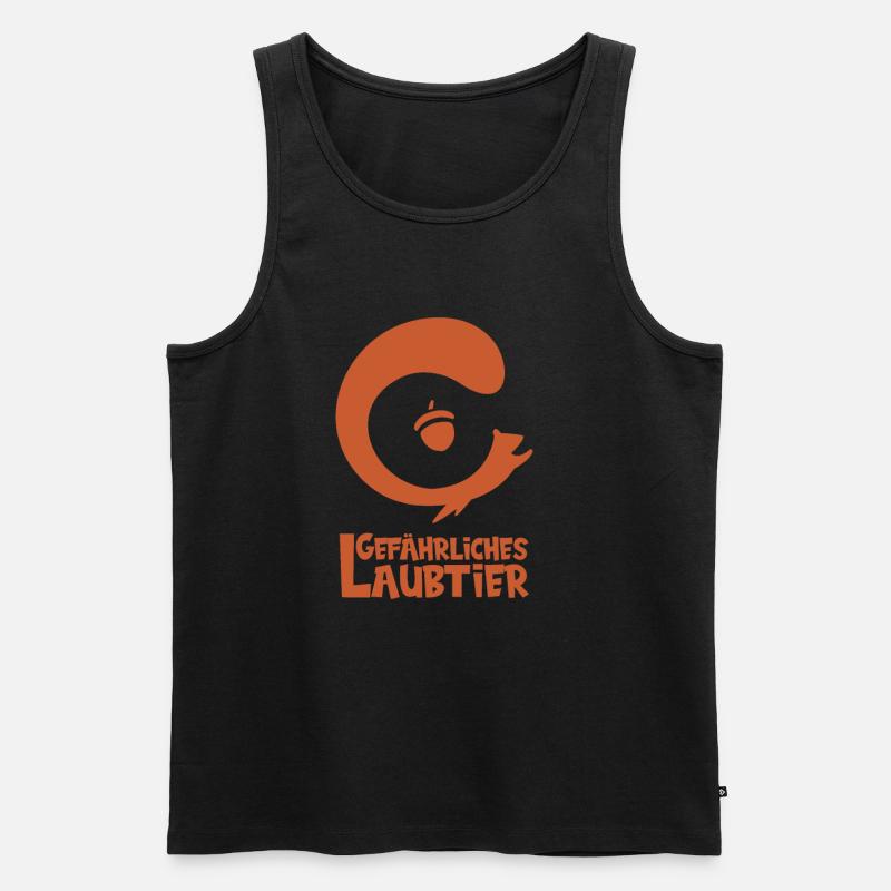 Gefährliches Laubtier Eichhörnchen - Männer Premium Bio Tank Top - Schwarz
