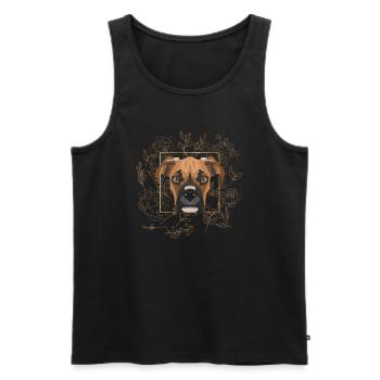 Boxer allemand Golden Dog - Débardeur bio Premium Homme - noir - Devant - Michal (187cm)