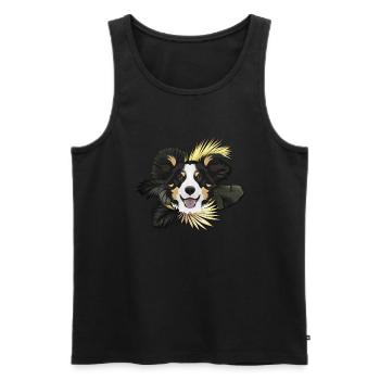 Goldener Hund Border Collie - Männer Premium Bio Tank Top - Schwarz - Vorne - Michal (187cm)