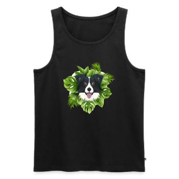 Tropical Border Collie - Débardeur bio Premium Homme - noir - Devant - Michal (187cm)