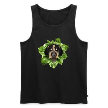 Tropical Deutsch Drahthaar - Männer Premium Bio Tank Top - Schwarz - Vorne - AI Model Male 178 light (178cm)