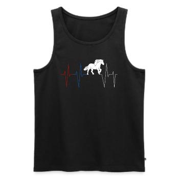 Islandpferd Isländer Herzschlag puls T-shirt - Männer Premium Bio Tank Top - Schwarz - Vorne - Michal (187cm)