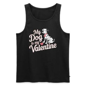 My Dog Is My Valentine | Dalmatian Valentine's Day - Men's Premium Organic Tank Top - black - Front - Michal (187cm)