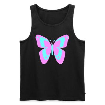 Schmetterling Falter Insekten Frühling Sommer bunt - Männer Premium Bio Tank Top - Schwarz - Vorne - Michal (187cm)