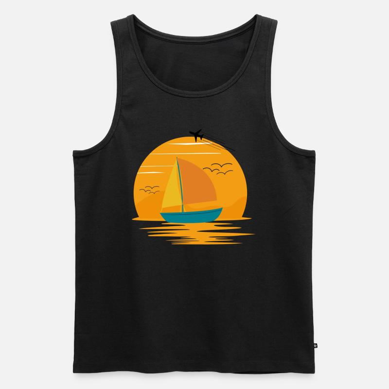 Entspannte Sommer Brise - Männer Premium Bio Tank Top - Schwarz