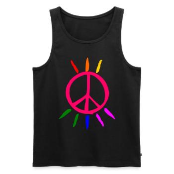 lgbt peace sign - Men's Premium Organic Tank Top - black - Front - AI Model Male 178 light (178cm)