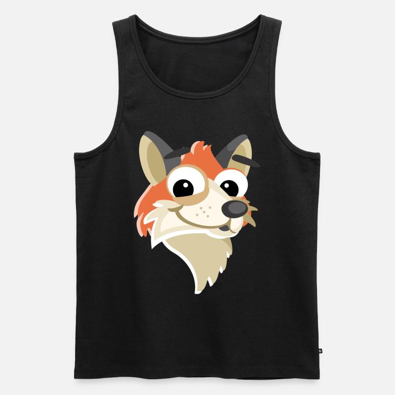 Fuchs Kopf Gesicht - Männer Premium Bio Tank Top - Schwarz