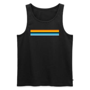 Retro stripe design in vintage colors - Men's Premium Organic Tank Top - black - Front - AI Model Male 178 light (178cm)
