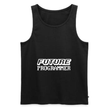 Programmeur Coder Développeur de logiciels - Débardeur bio Premium Homme - noir - Devant - AI Model Male 178 light (178cm)