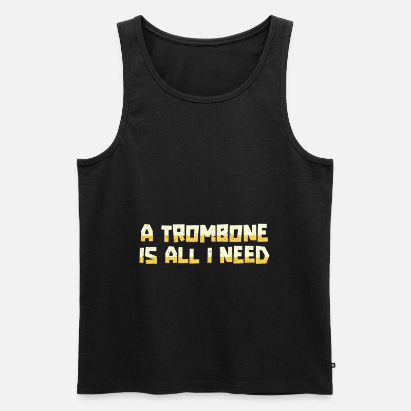 Posaune - Männer Premium Bio Tank Top - Schwarz