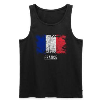 France flag flag - Men's Premium Organic Tank Top - black - Front - AI Model Male 178 light (178cm)