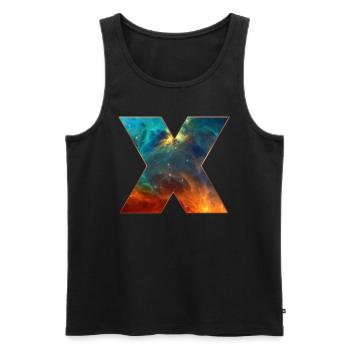 Buchstabe X, Universum, Weltraum, Kosmos, Sci-fi - Männer Premium Bio Tank Top - Schwarz - Vorne - AI Model Male 178 light (178cm)