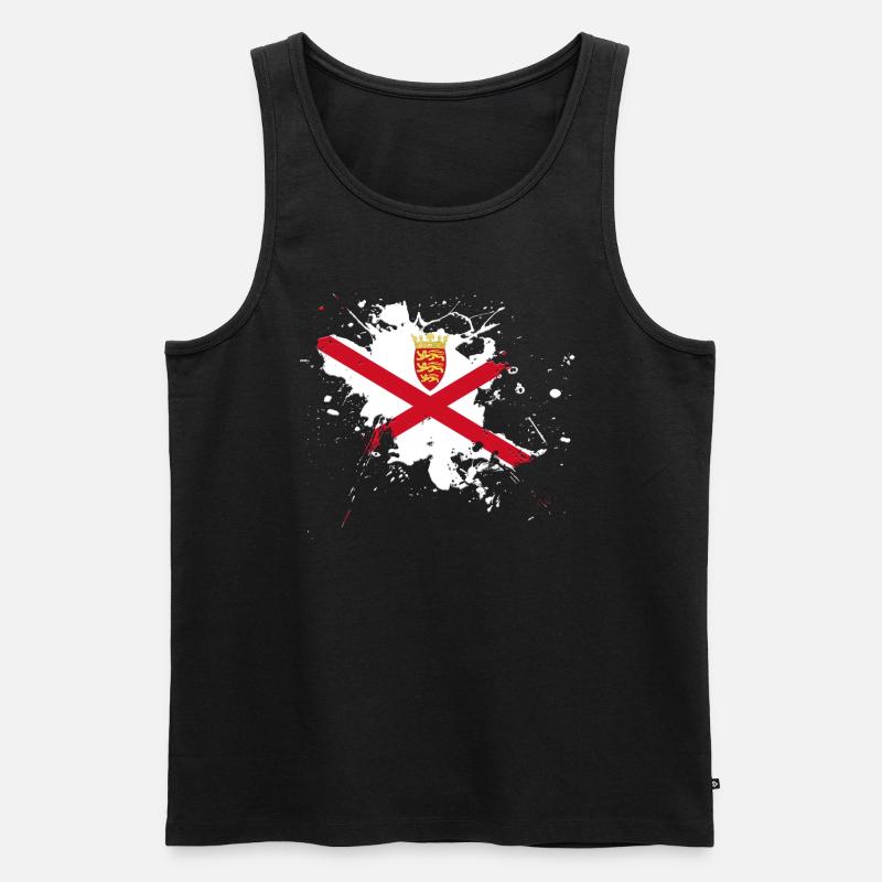 Jersey Flagge als Farbklecks - Männer Premium Bio Tank Top - Schwarz