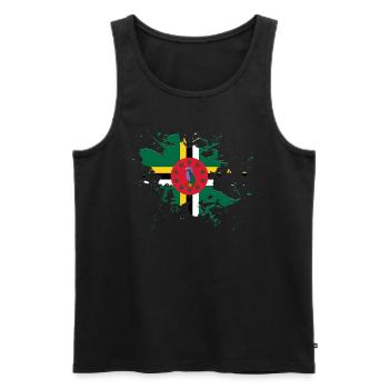 Dominica Flagge als Farbklecks - Männer Premium Bio Tank Top - Schwarz - Vorne - Michal (187cm)