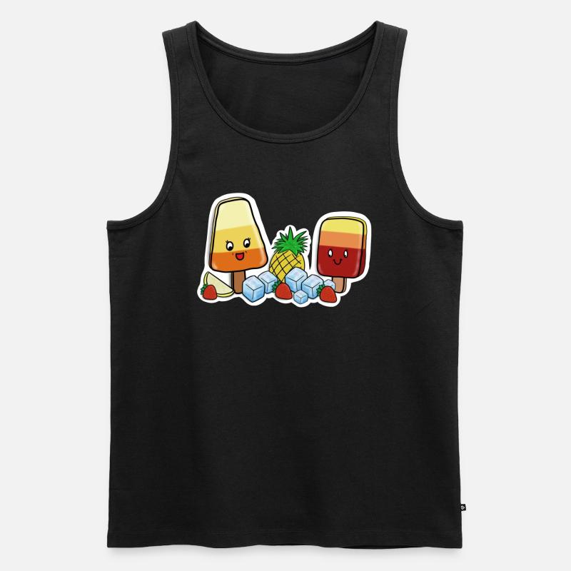 Kawaii-Eis am Stil - Männer Premium Bio Tank Top - Schwarz