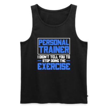 Fitness Workout Motivation Entraîneur personnel - Débardeur bio Premium Homme - noir - Devant - Michal (187cm)