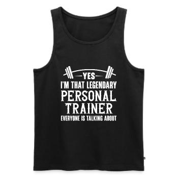 Fitness Workout Motivation Entraîneur personnel - Débardeur bio Premium Homme - noir - Devant - Michal (187cm)