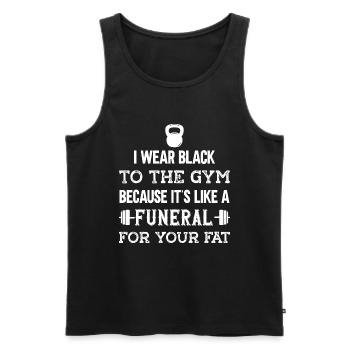 Fitness Workout Motivation Entraîneur personnel - Débardeur bio Premium Homme - noir - Devant - Michal (187cm)
