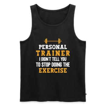 Fitness Workout Motivation Entraîneur personnel - Débardeur bio Premium Homme - noir - Devant - Michal (187cm)
